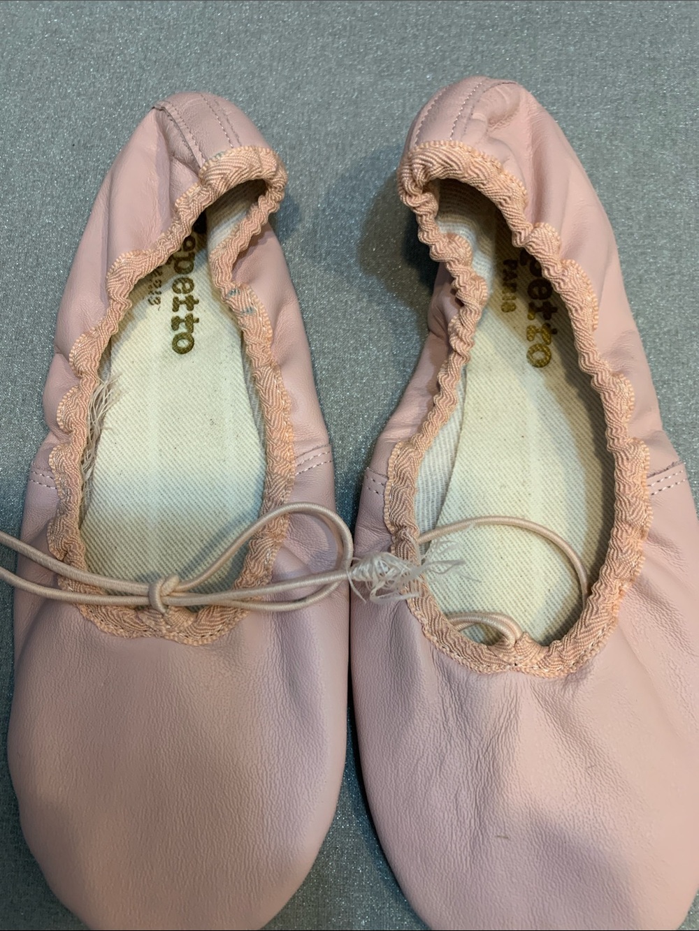 Repetto Pale Pink Leather Ballet Flats with Bow
